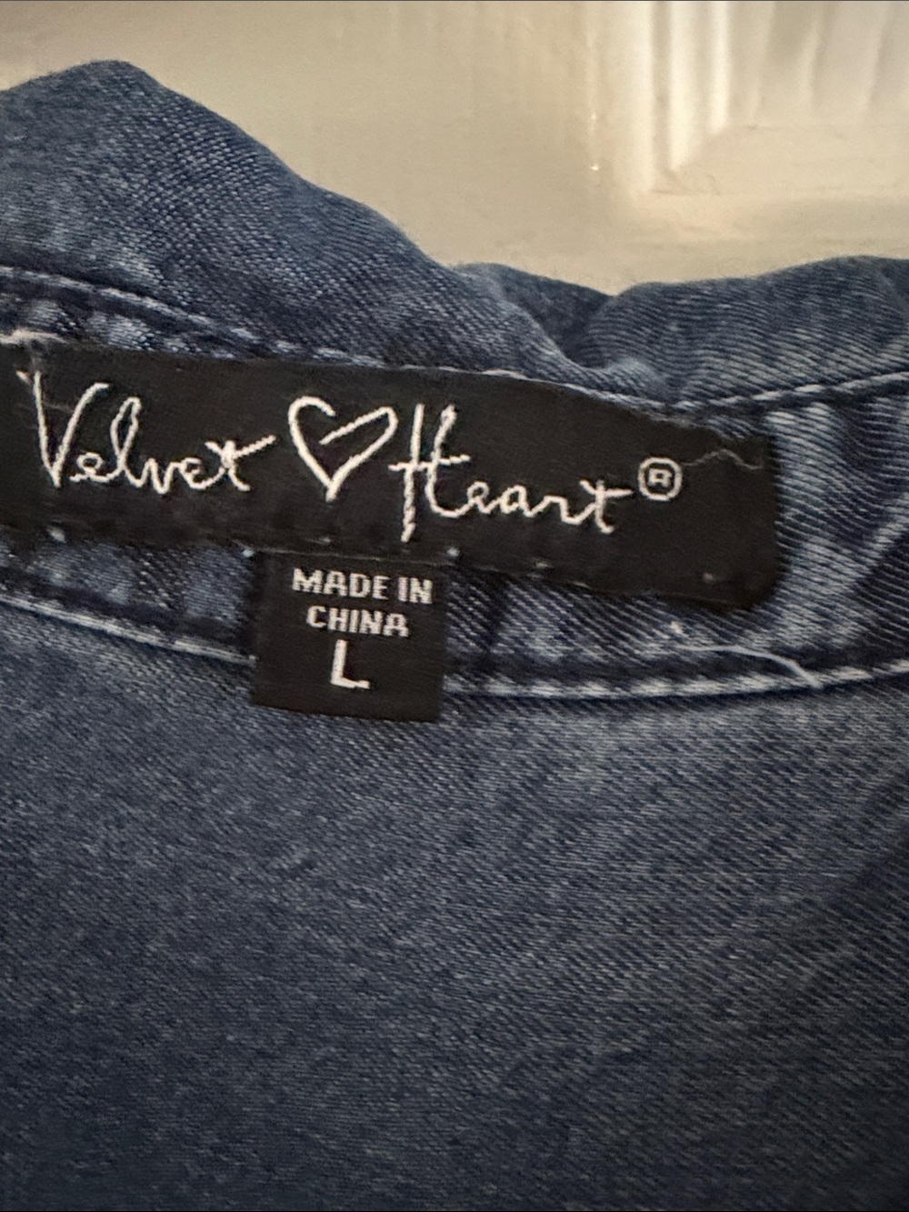 Velvet Heart Indigo Denim Maxi Shirt Dress with Self Tie - size Large - Picture 2 of 11